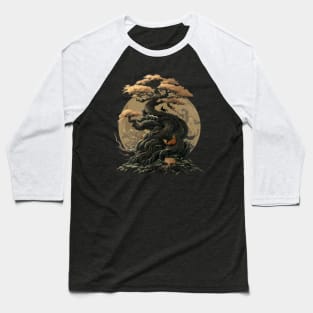 Fantasy Tree of Japan - Foxes and Moon Baseball T-Shirt